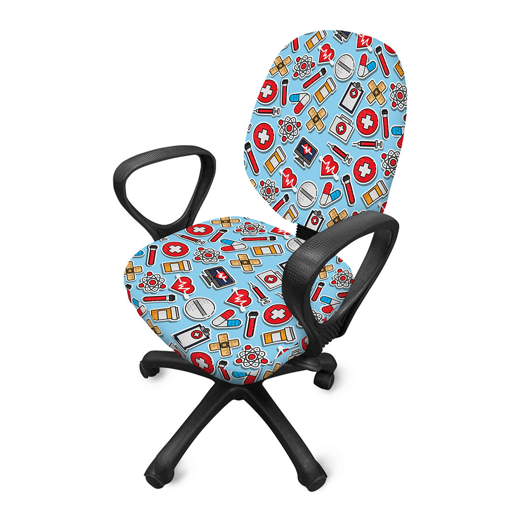 Colorful Medical Pattern Print Office Chair Cover