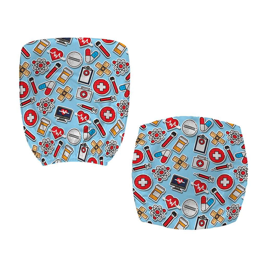 Colorful Medical Pattern Print Office Chair Cover