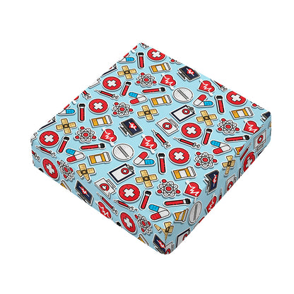 Colorful Medical Pattern Print Outdoor Seat Cushion Cover
