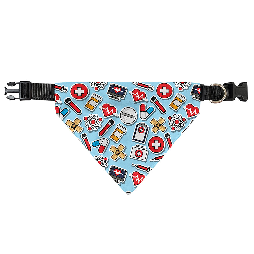 Colorful Medical Pattern Print Over The Collar Dog Bandana