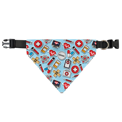 Colorful Medical Pattern Print Over The Collar Dog Bandana