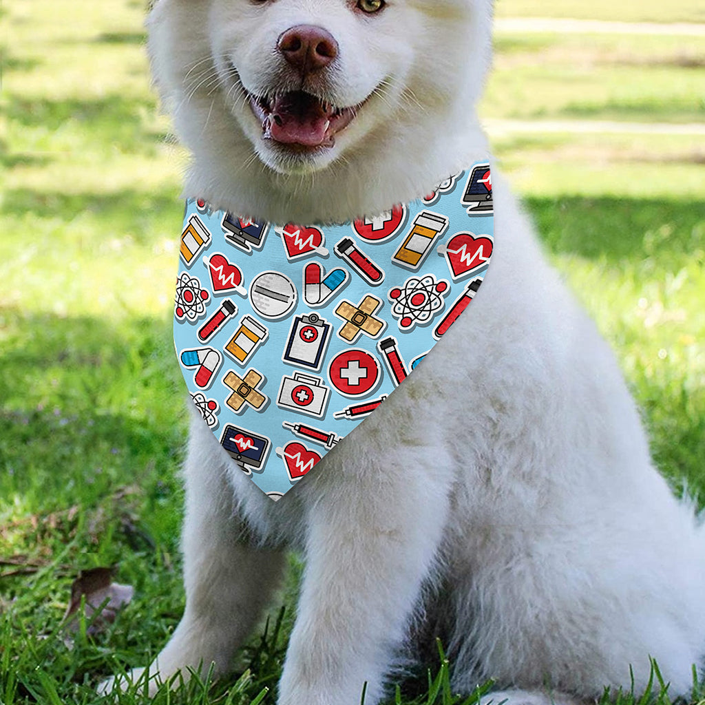 Colorful Medical Pattern Print Over The Collar Dog Bandana