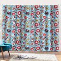 Colorful Medical Pattern Print Pencil Pleat Curtains