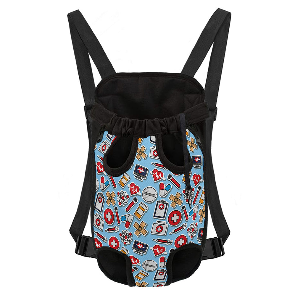 Colorful Medical Pattern Print Pet Carrier Backpack