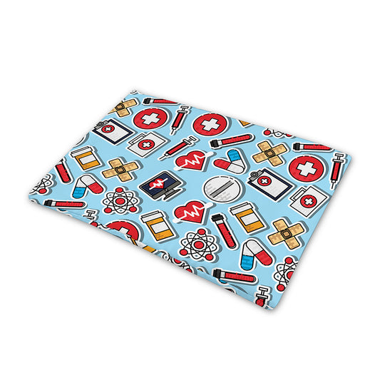 Colorful Medical Pattern Print Pet Cooling Mat Cover