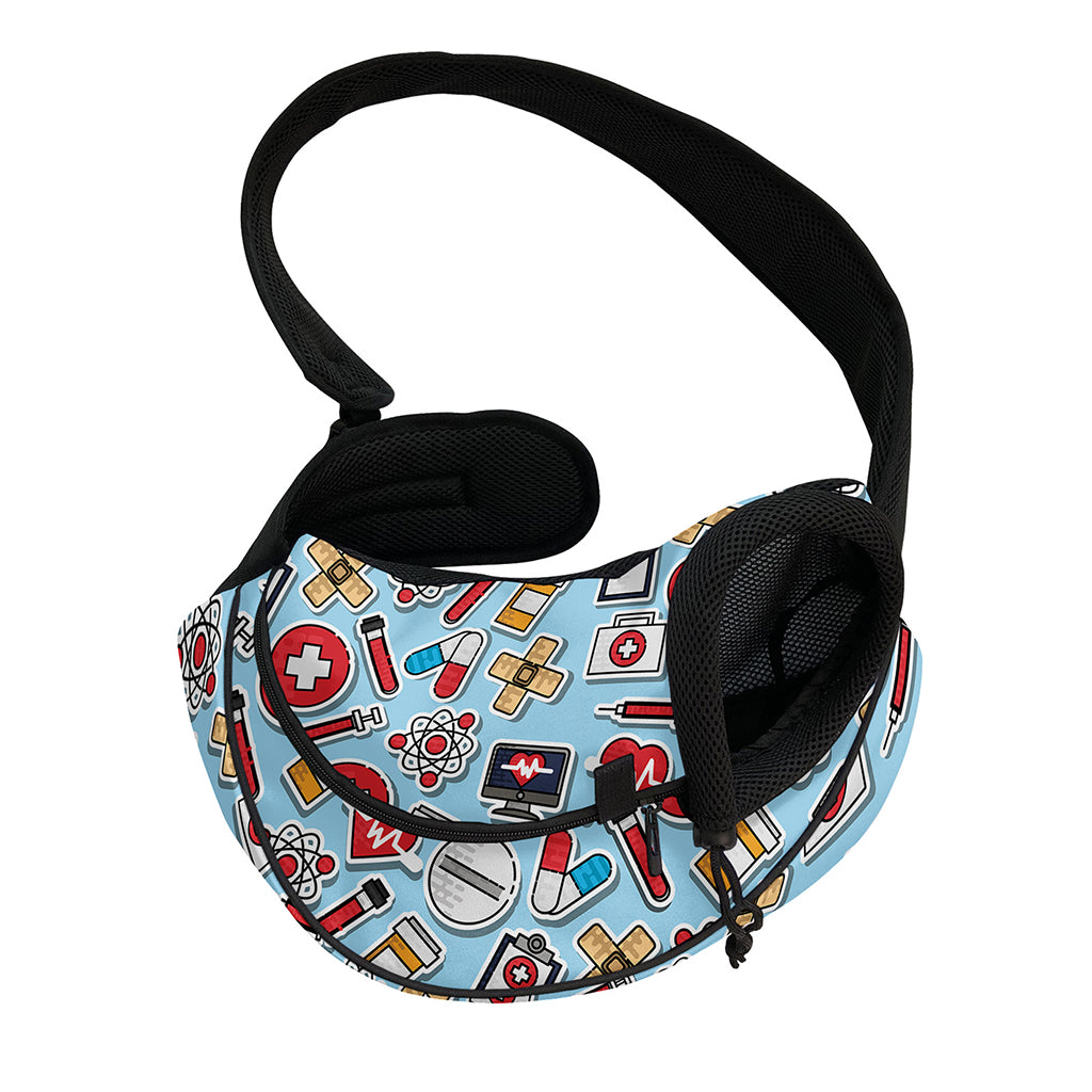 Colorful Medical Pattern Print Pet Sling Carrier