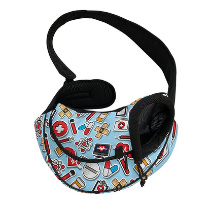 Colorful Medical Pattern Print Pet Sling Carrier