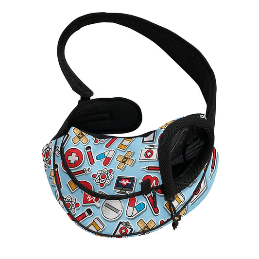 Colorful Medical Pattern Print Pet Sling Carrier