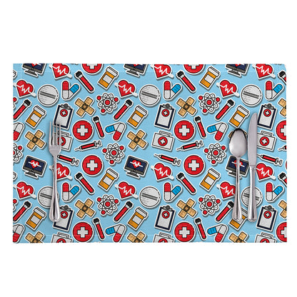 Colorful Medical Pattern Print Placemat