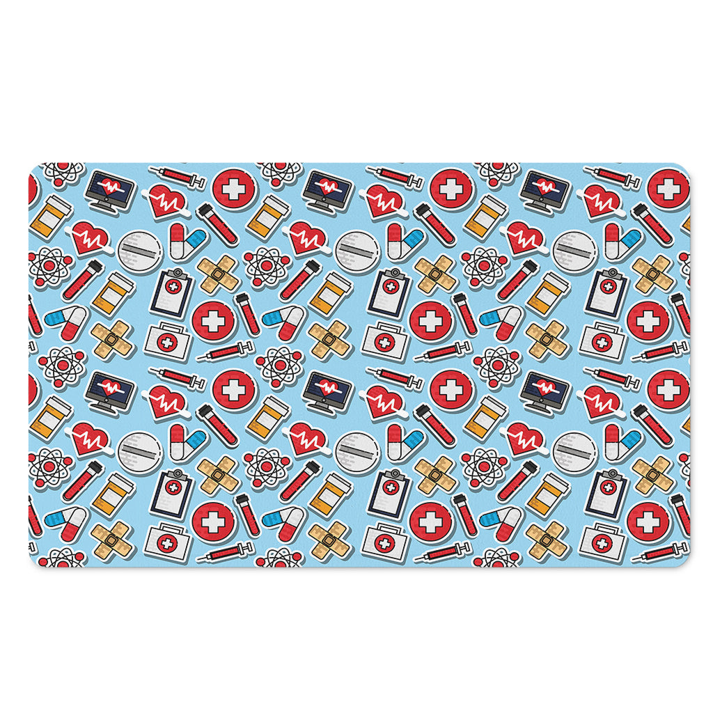 Colorful Medical Pattern Print Polyester Doormat