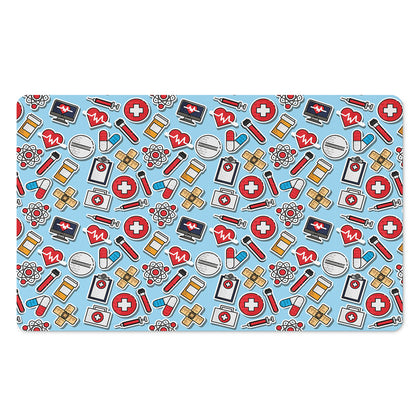 Colorful Medical Pattern Print Polyester Doormat