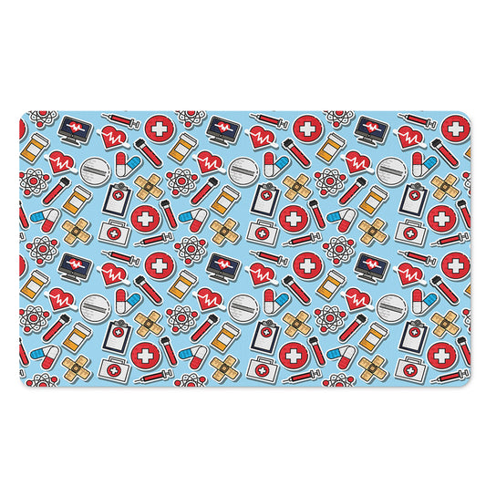 Colorful Medical Pattern Print Polyester Doormat