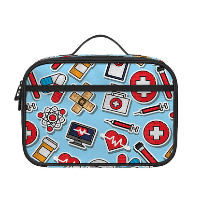 Colorful Medical Pattern Print Portable Lunch Bag