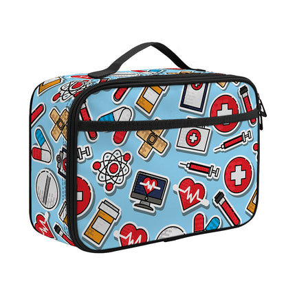 Colorful Medical Pattern Print Portable Lunch Bag