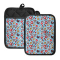 Colorful Medical Pattern Print Pot Holders With Pocket