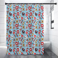 Colorful Medical Pattern Print Premium Shower Curtain
