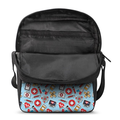 Colorful Medical Pattern Print Rectangular Crossbody Bag
