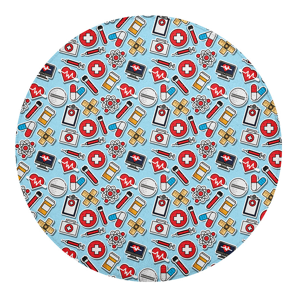 Colorful Medical Pattern Print Round Blanket