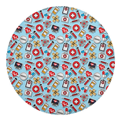 Colorful Medical Pattern Print Round Blanket
