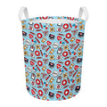 Colorful Medical Pattern Print Round Laundry Basket