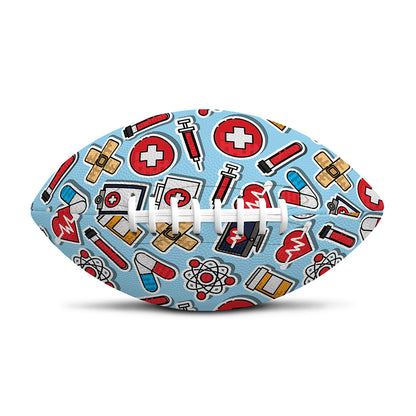 Colorful Medical Pattern Print Rugby Ball