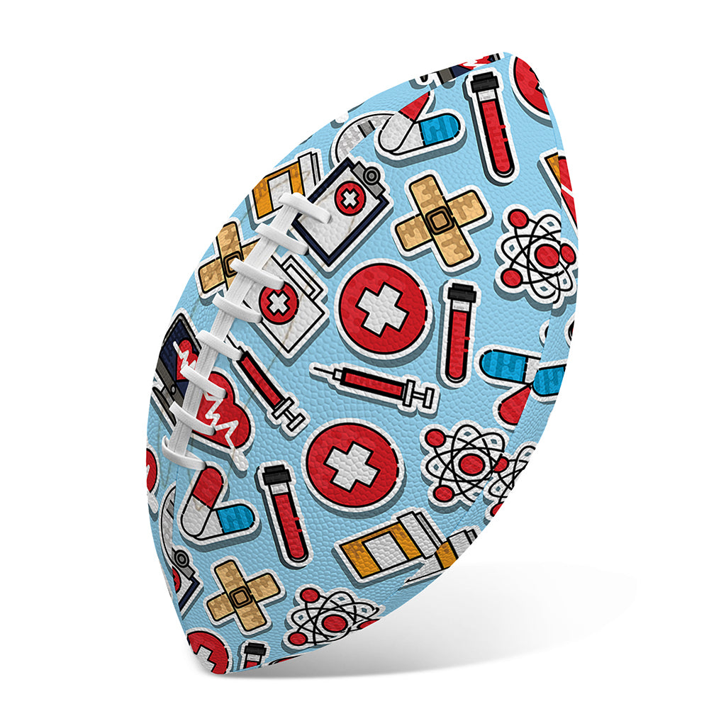 Colorful Medical Pattern Print Rugby Ball