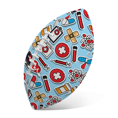 Colorful Medical Pattern Print Rugby Ball