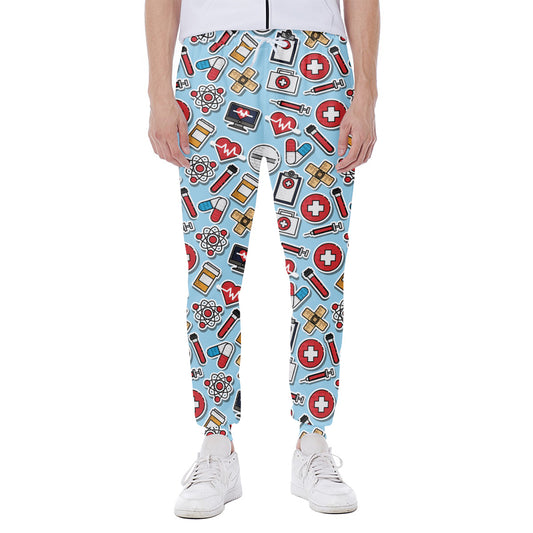 Colorful Medical Pattern Print Scuba Joggers