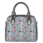 Colorful Medical Pattern Print Shoulder Handbag