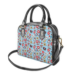 Colorful Medical Pattern Print Shoulder Handbag
