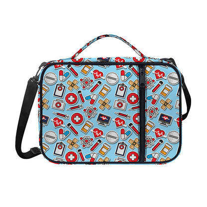 Colorful Medical Pattern Print Shoulder Strap Bible Bag