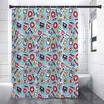 Colorful Medical Pattern Print Shower Curtain