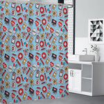 Colorful Medical Pattern Print Shower Curtain