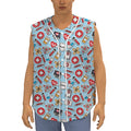 Colorful Medical Pattern Print Sleeveless Baseball Jersey