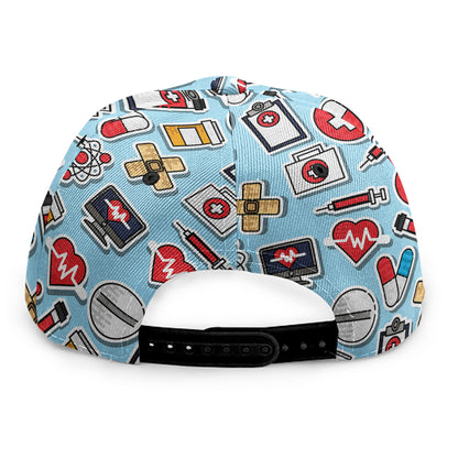 Colorful Medical Pattern Print Snapback Cap