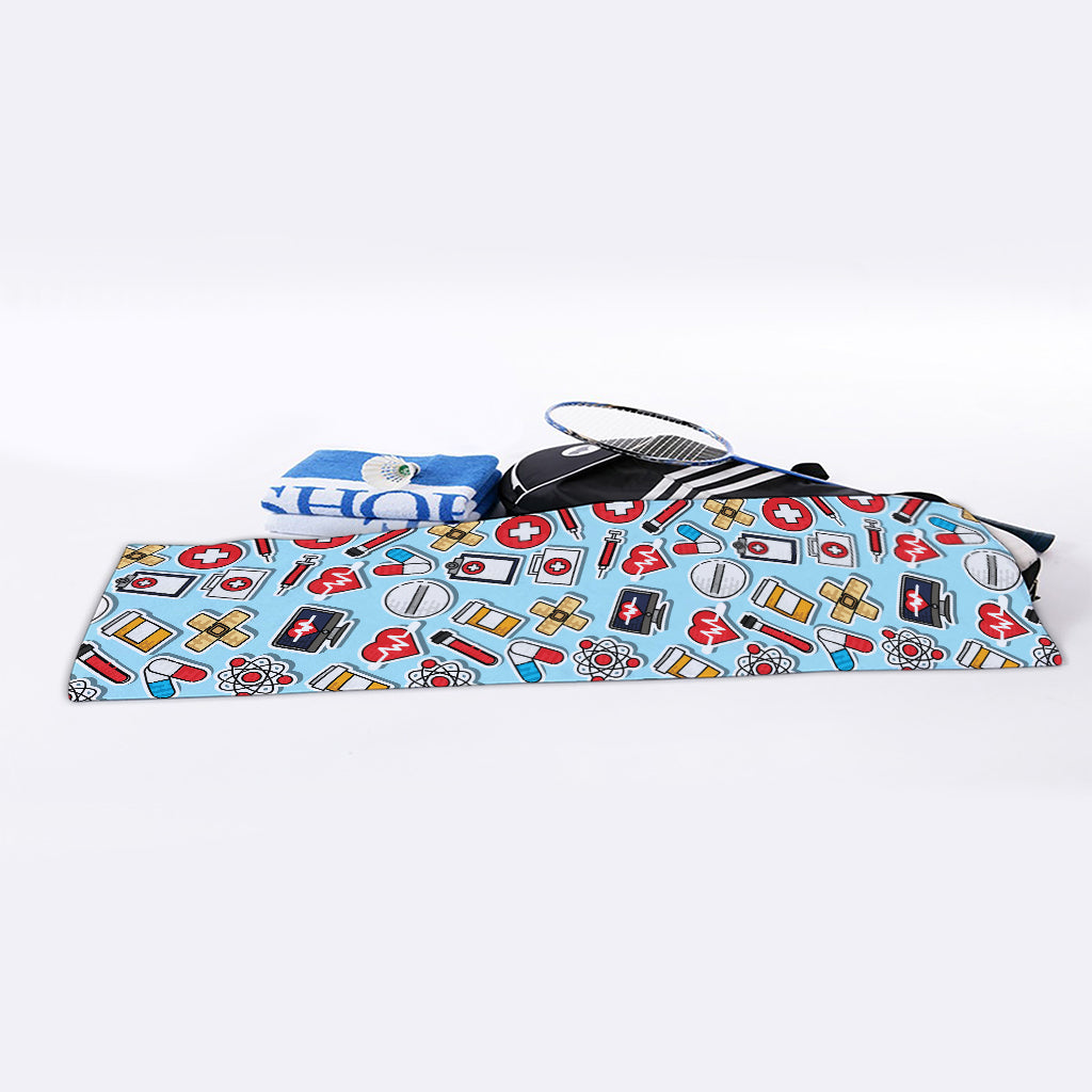 Colorful Medical Pattern Print Sports Towel