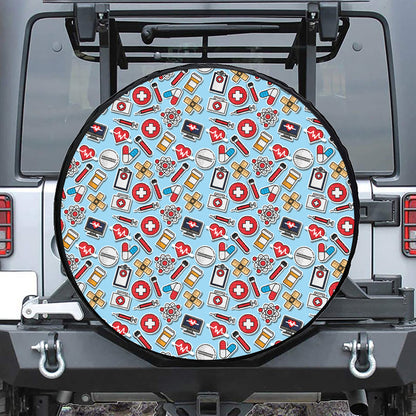 Colorful Medical Pattern Print Tire Cover