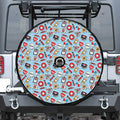 Colorful Medical Pattern Print Tire Cover With Camera Hole