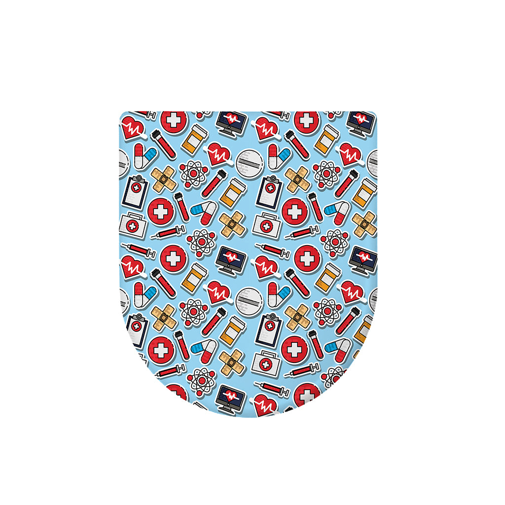 Colorful Medical Pattern Print Toilet Lid Cover