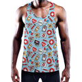 Colorful Medical Pattern Print Men's Workout Tank Top