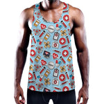 Colorful Medical Pattern Print Training Tank Top