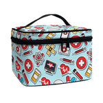 Colorful Medical Pattern Print Travel Makeup Bag