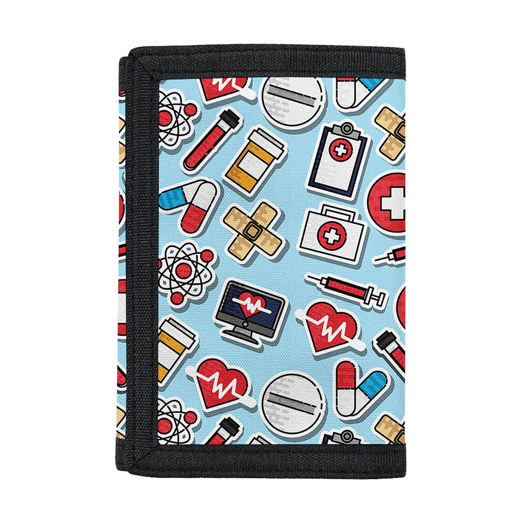 Colorful Medical Pattern Print Trifold Wallet