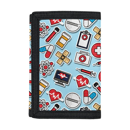 Colorful Medical Pattern Print Trifold Wallet