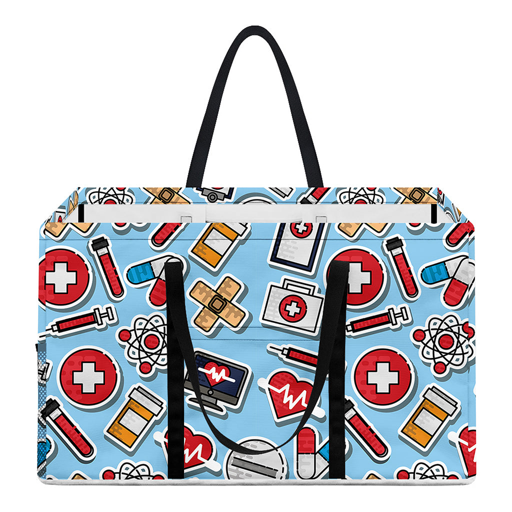Colorful Medical Pattern Print Utility Tote Bag