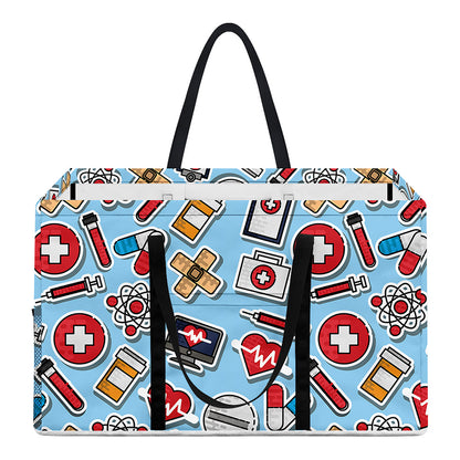 Colorful Medical Pattern Print Utility Tote Bag