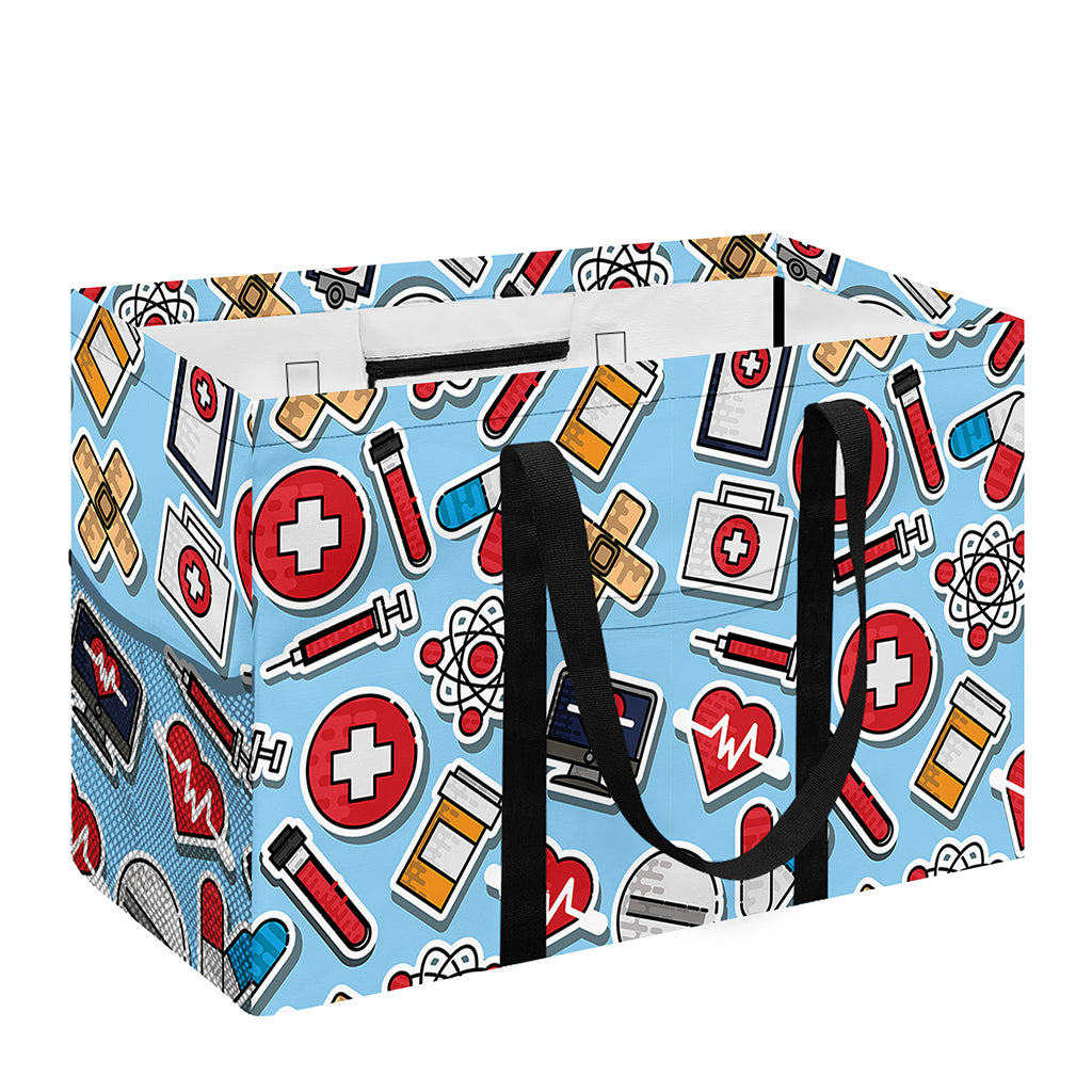 Colorful Medical Pattern Print Utility Tote Bag