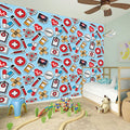Colorful Medical Pattern Print Wall Sticker