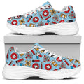 Colorful Medical Pattern Print White Chunky Shoes