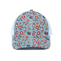 Colorful Medical Pattern Print White Mesh Trucker Hat